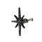 Set of 6 Antique Finish Mid Century Modern Starburst Drawer Pulls